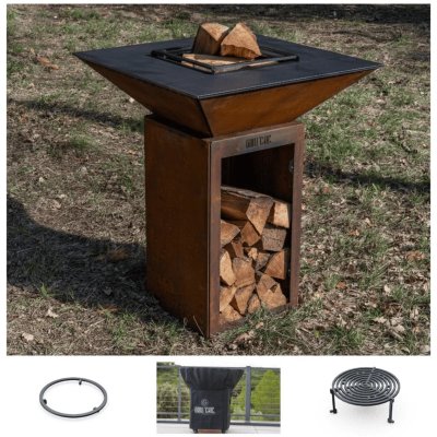 GRILL CHIC PACK PRINTEMPS - Bras&eacute;ro C&eacute;venol bois 74x74 corten - 100% fabriqu&eacute; en France - CEVENOL7490BCOR+ 