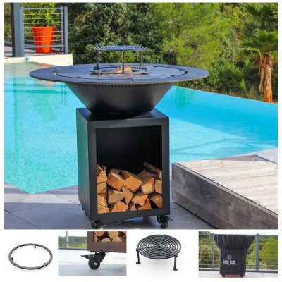 GRILL CHIC Pack Printemps Brasero Classique Acier 103 Noir Double Cuve