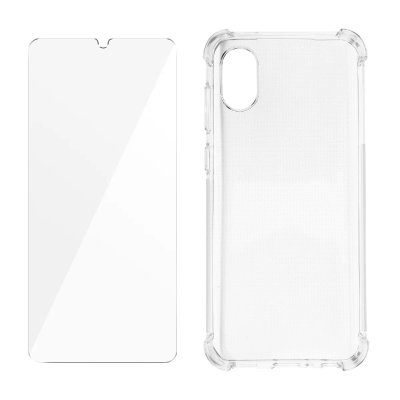 AVIZAR Pack Protection Samsung Galaxy A03 Core Coque + Verre Tremp&eacute; Transparent