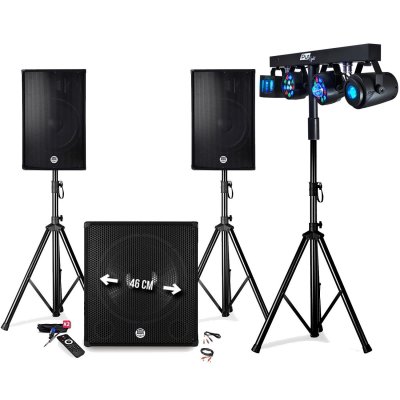 BMI Pack sono - BM SONIC - BMS-1812 - 2400W - Bluetooth/USB/AUX - Subwoofer actif + 2 enceintes