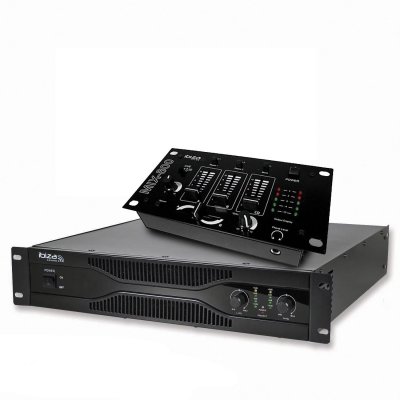 IBIZA SOUND Pack sonorisation amplificateur 500w sa500 + table de mixage 3 voies 5 entr&eacute;es mix800