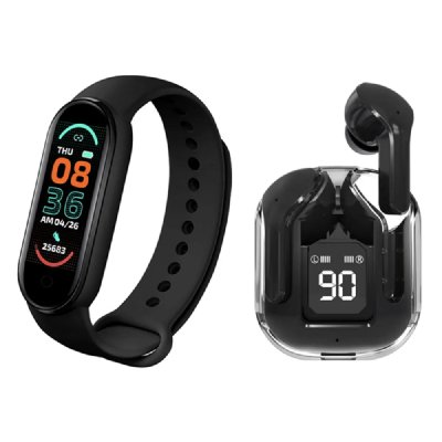  Pack Sport &Eacute;couteurs TWS Imagine Bluetooth 5.3 ENC et Bracelet Connect&eacute; Eko Noir