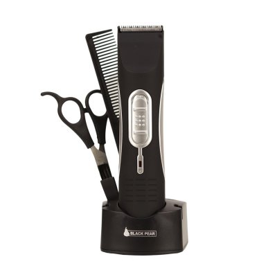 BLACKPEAR Pack Tondeuse &agrave; Cheveux et Barbe Black Pear BTS-14 - ciseaux - peigne - Brosse de nettoyage