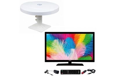 ANTARION Pack tv led 22"" 55cm t&eacute;l&eacute;viseur full hd 12v + antenne tnt omnidirectionnelle