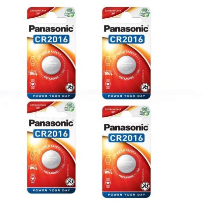 PANASONIC  4 Piles CR2016  Bouton Lithium 3V