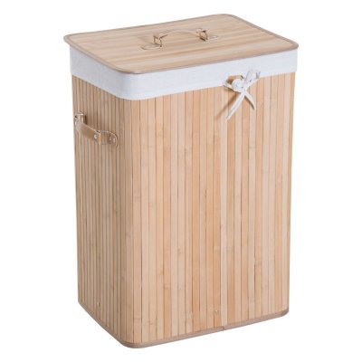 Panier &agrave; linge bambou beige