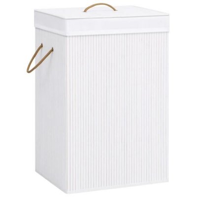 VIDAXL Panier &agrave; linge Bambou Blanc  - Blanc