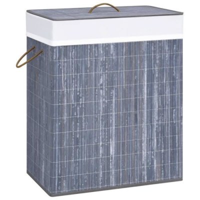 VIDAXL Panier &agrave; linge Bambou Gris 100 L  - Gris