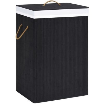 VIDAXL Panier &agrave; linge Bambou Noir  - Noir