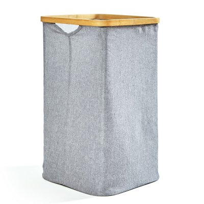  Panier &agrave; linge - blumfeldt bambuswald - pliant - 50l - gris Blumfeldt