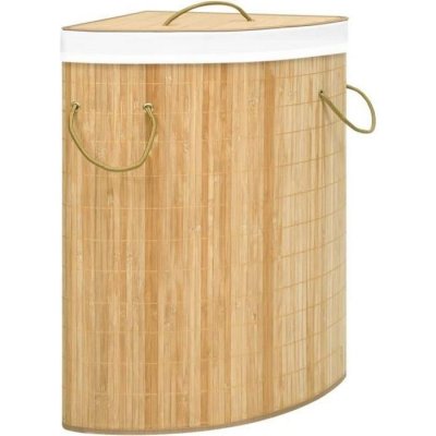 VIDAXL Panier &agrave; linge d'angle Bambou 60 l  Marron clair