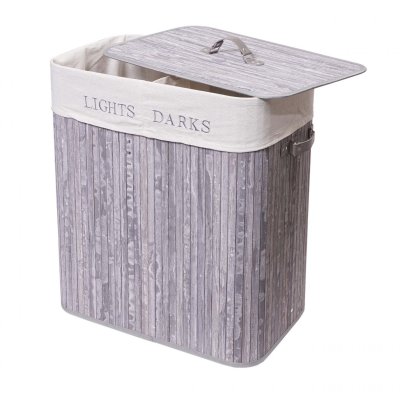 MENDLER Panier &agrave; linge  HWC-C21 63x55x34cm 100l gris bleu