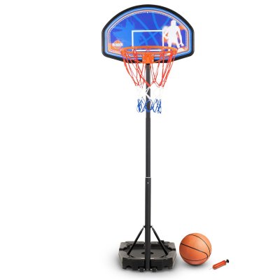 BUMBER Panier de basket r&eacute;glable en hauteur de 1m &agrave; 2m10 (10 positions) - Milwaukee - avec Ballon et Pompe