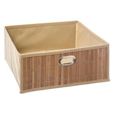 PARIS PRIX Panier de rangement en bambou - L 31 x l 31 x H 14 cm - Beige