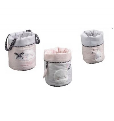 SAUTHON Pani&egrave;res gigognes en tissu en Coton polyurethane Rose