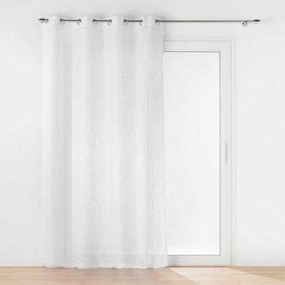 Panneau a oeillets 140 x 240 cm effet lin tisse haltona Blanc