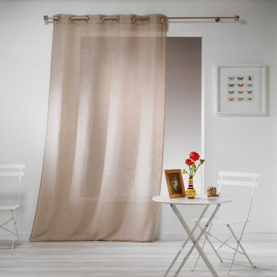 Panneau a oeillets 140 x 240 cm effet lin tisse haltona Noisette