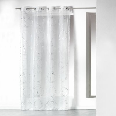 Panneau a oeillets 140 x 240 cm voile imprime argent bully Blanc
