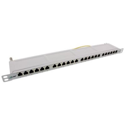 INLINE Panneau de brassage 19 Cat.6A 24 ports 0.5U gris clair RAL7035