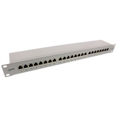 INLINE Panneau de brassage 19 Cat.6A 24 ports 1U gris clair RAL7035