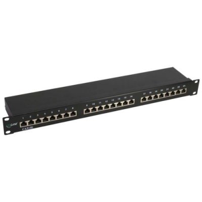INLINE Panneau de brassage &reg; 19 Cat.5e 24 ports 1U noir RAL9005