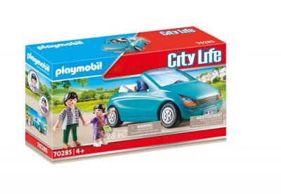 Papa Avec Enfant Et Voiture Cabriolet