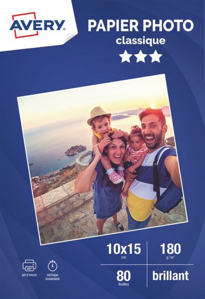 AVERY Papier  80 Photos brillantes 10x15