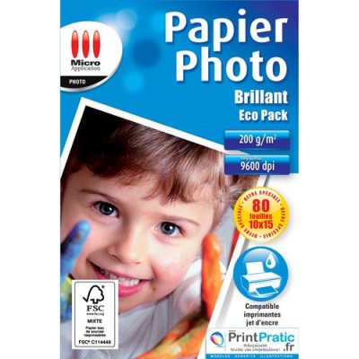 MICRO APPLICATION Papier imprimante  Papier Photo Eco Pack - Brillant