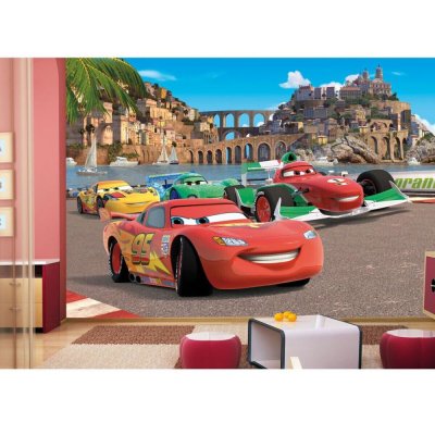 GENERIQUE Papier peint Cars Panorama Disney 360X255 CM - Multicolor