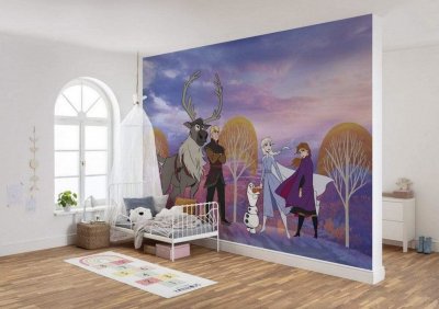 KOMAR Papier Peint Intiss&eacute; La Reine des Neiges Disney For&ecirc;t d'automne 400 cm x 280 cm