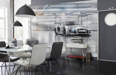 KOMAR Papier peint photo 254x368 cm en 8 l&eacute;s - Colle incluse AUDI R8 LE MANS