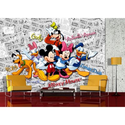 AG Papier peint XXL Mickey Fond mixte BD Blanc Disney 360X254 CM