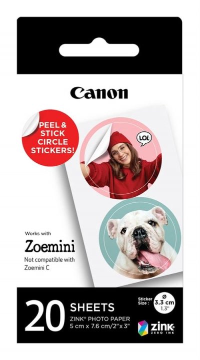 CANON Papier photo instantan&eacute;  rond Zink pour Zoemini x 40