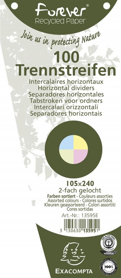 EXACOMPTA Paquet 100 fiches intercalaires 