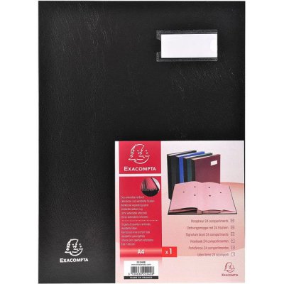 EXACOMPTA Parapheur  24 Compartiments Couverture Plastifi&eacute;e Noir