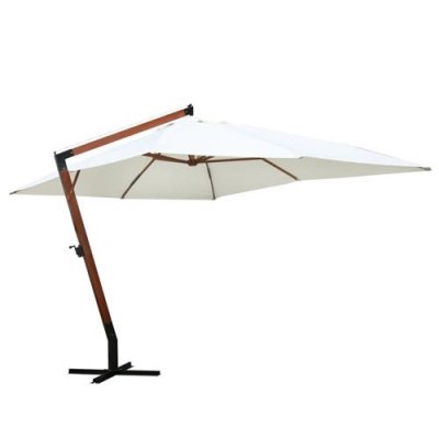 VIDAXL Parasol 300 x 400 cm Blanc  Blanc