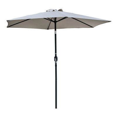 DCB GARDEN Parasol &agrave; manivelle en aluminium gris anthracite et toile gris - MARBELLA 