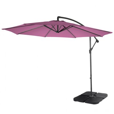 MENDLER Parasol Acerra, 3m inclinable polyester/acier 11kg lavande avec support