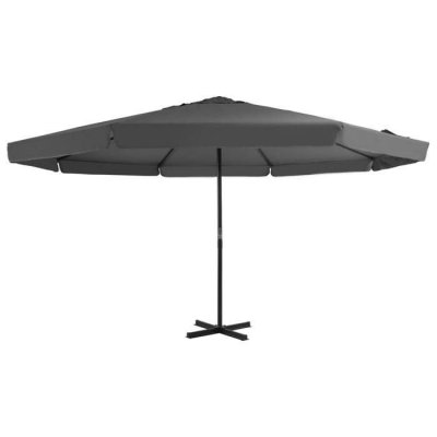 VIDAXL Parasol avec m&acirc;t en aluminium 500 cm Anthracite  Anthracite
