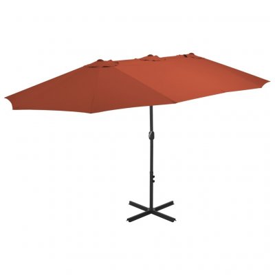 VIDAXL Parasol avec poteau en aluminium 460 x 270 cm Terre cuite 