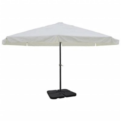 VIDAXL Parasol blanc en aluminium avec base mobile  - Blanc