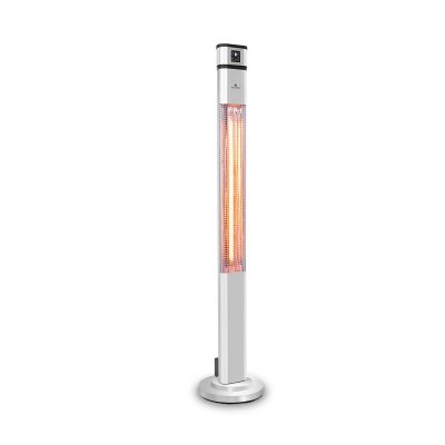 BLUMFELDT Parasol chauffant Heat Guru Plus - Radiateur infrarouge ext&eacute;rieur avec t&eacute;l&eacute;commande - 2000W - argent