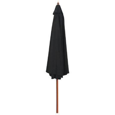 HELLOSHOP26 Parasol d'e x t&eacute;rieur avec m&acirc;t en bois 350 cm noir  02_0008253