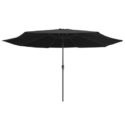 HELLOSHOP26 Parasol d'ext&eacute;rieur avec m&acirc;t en m&eacute;tal 400 cm noir  02_0008265