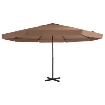 VIDAXL Parasol d'ext&eacute;rieur avec poteau en aluminium 500 cm Taupe  Taupe