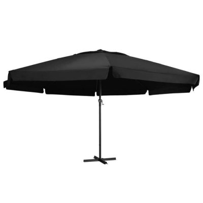 VIDAXL Parasol d'ext&eacute;rieur et m&acirc;t en aluminium 500 cm Noir  Noir