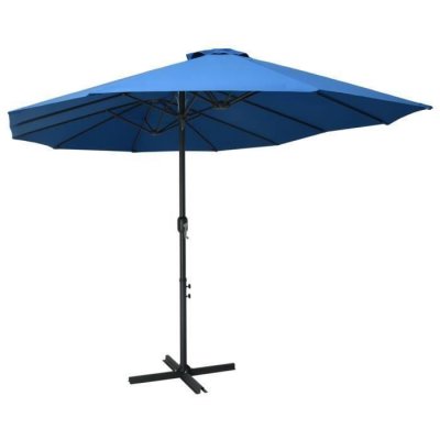 VIDAXL Parasol d'ext&eacute;rieur et poteau en aluminium 460 x 270 cm Bleu