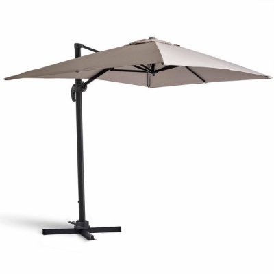 OVIALA Parasol d&eacute;port&eacute; - 200 x 300 cm - Aluminium -  - Taupe