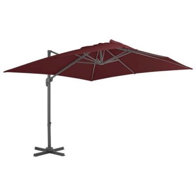 VIDAXL Parasol d&eacute;port&eacute; avec m&acirc;t en aluminium Rouge bordeaux 400x300 cm