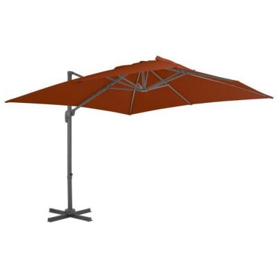 VIDAXL Parasol d&eacute;port&eacute; avec m&acirc;t en aluminium Terre cuite 300x300 cm